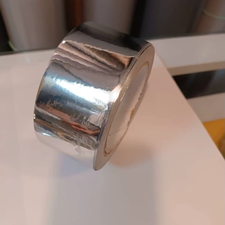 برچسب نواری استیل براق نقره ای  عرض پنج سانت