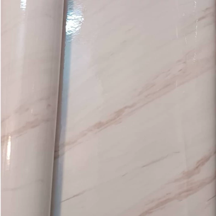 برچسب کابینت سفید با رگه کرمی طرح سنگ هایگلاس - 3510