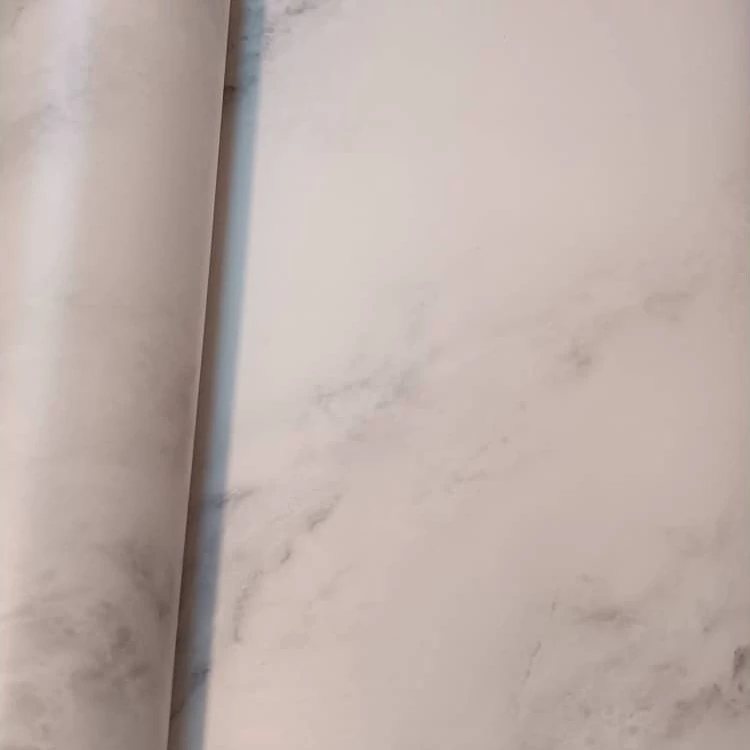 برچسب کابینت طرح سنگ سوپرمات سفید رگه طوسی ضخیم - 3533
