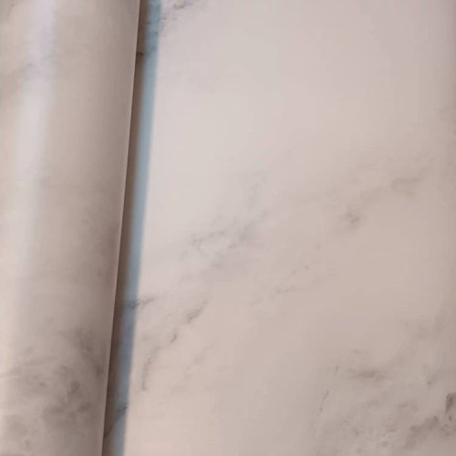 برچسب کابینت طرح سنگ سوپرمات سفید رگه طوسی ضخیم - 3533
