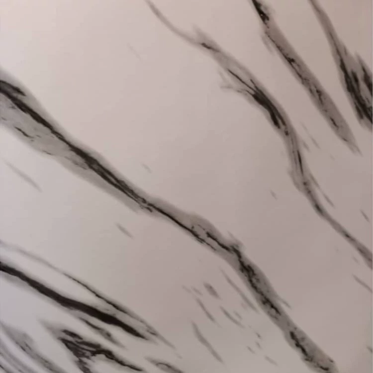 برچسب کابینت طرح سنگ هایگلاس سفید رگه مشکی - 6270