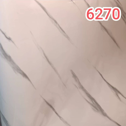 برچسب کابینت طرح سنگ هایگلاس سفید رگه مشکی ضخیم - 6270