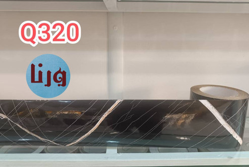 برچسب قرنیزی کد Q320 طرح سنگ های گلاس مشکی با رگه های سفید اندازه