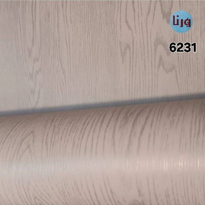 برچسب (روکش) کابینت طرح چوب برجسته سفید رگه نقرهای عرض 60 سانتی متر کد 6231 رول محصول یورو دکور