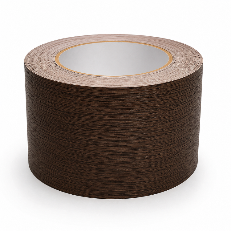 برچسب قرنیز 10 سانتی طرح چوب برجسته قهوه ای سوخته ضخیم کد 6210 رول PVC خودچسب