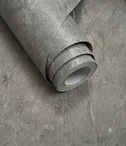 برچسب کف PVC طرح سنگ سوپر مات طوسی سدری کد 120 برند یورو دکور رول عرض 60 سانتی متر