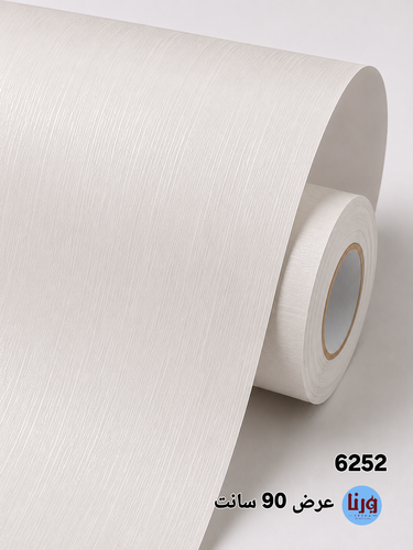 برچسب کابینت طرح چوب سفید ضخیم برجسته کد 6252 عرض 90 سانتی متر رول PVC خودچسب