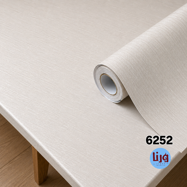 برچسب کابینت طرح چوب سفید ضخیم برجسته کد 6252 عرض 90 سانتی متر رول PVC خودچسب