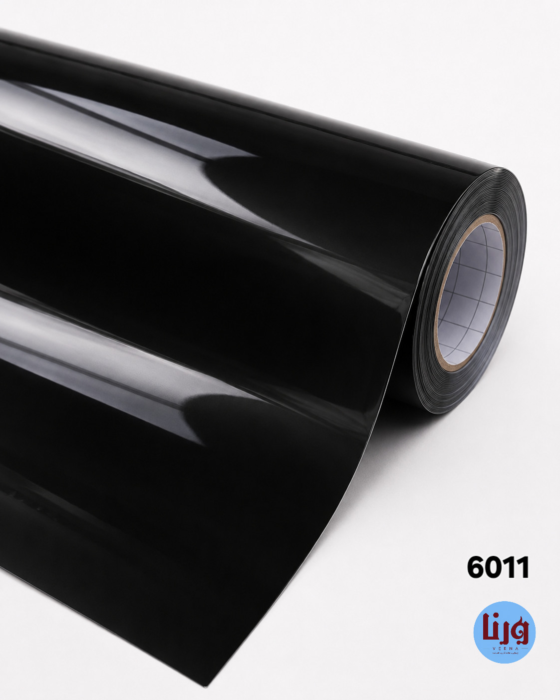 برچسب کابینت مشکی براق رول PVC عرض ۶۰ سانتی متر کد 6011
