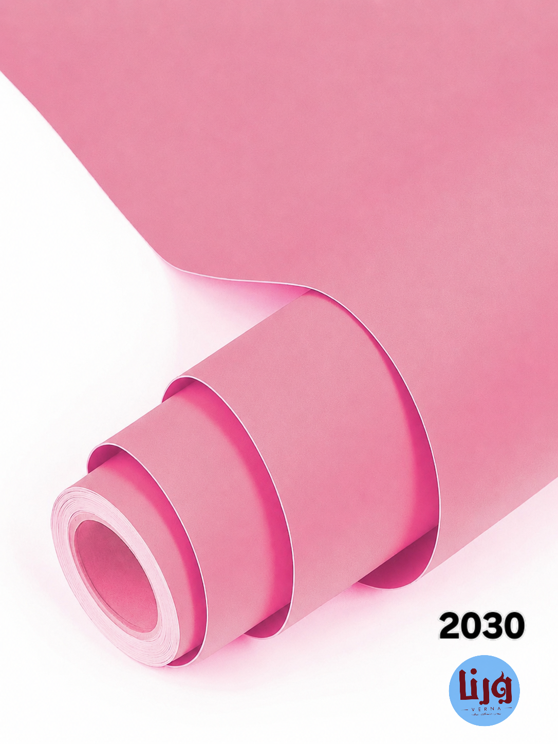 برچسب کابینت صورتی روشن مات ساده عرض 60 سانت روکش PVC خودچسب | کد 2030