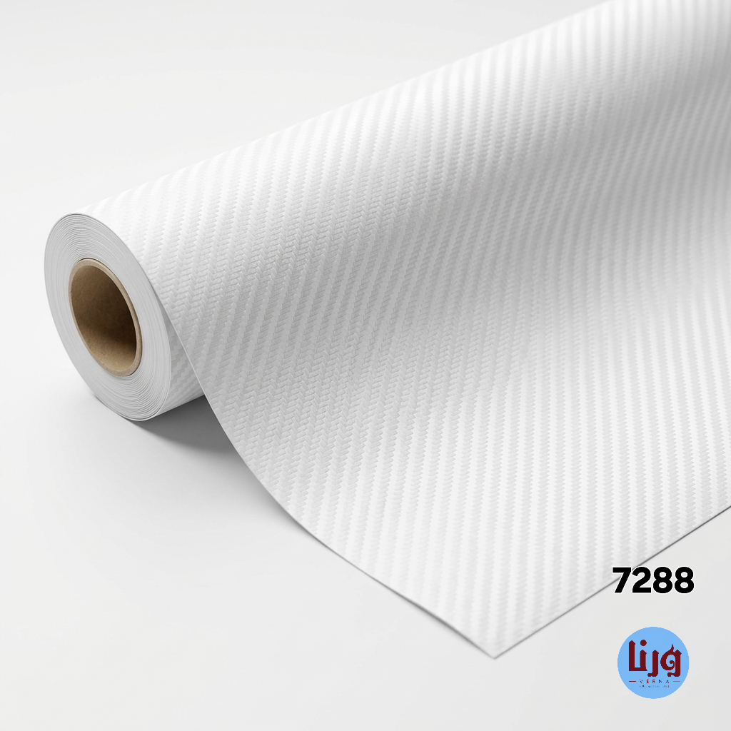 بافت سه بعدی و در هم تنیده برچسب طرح کربن سفید کد 7288 عرض 60