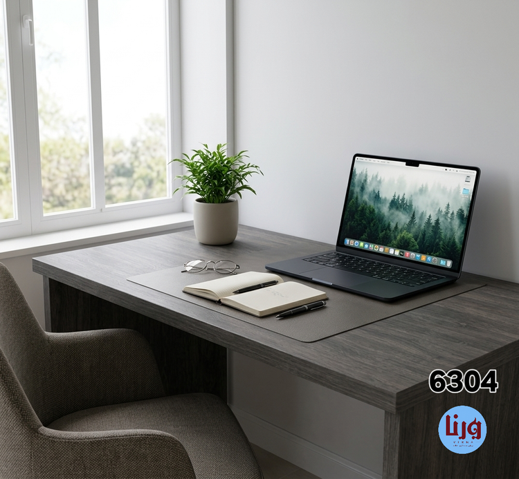 میز کار روکش شده با برچسب طرح چوب طوسی برجسته کد 6304