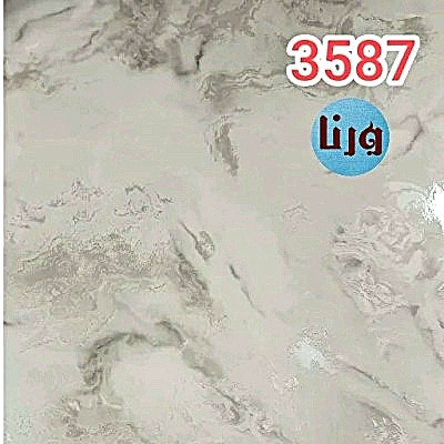 برچسب کابینت طرح سنگ هایگلاس طوسی با رگههای بژ کد 3587 | عرض 60 سانتیمتر