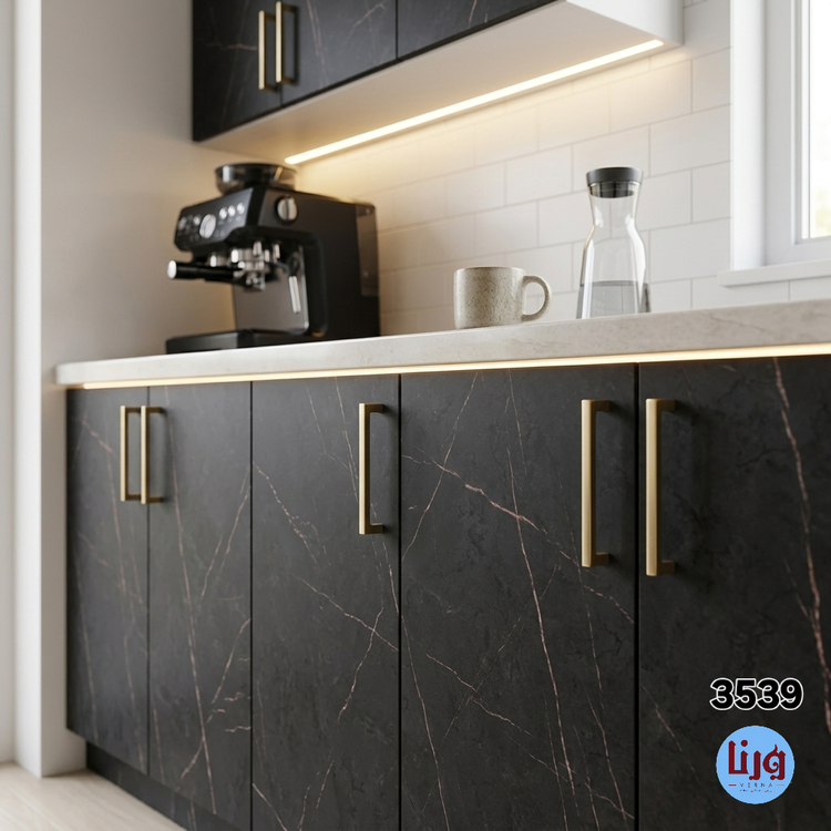 برچسب کابینت طرح سنگ مشکی رگه صورتی مات ضخیم کد ۳۵۳۹ | عرض ۶۰ سانتیمتر
