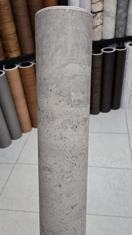 برچسب کابینت و دیوار طرح بتن پتینه ای طوسی روشن برجسته کد 4512 | عرض 60 و 90