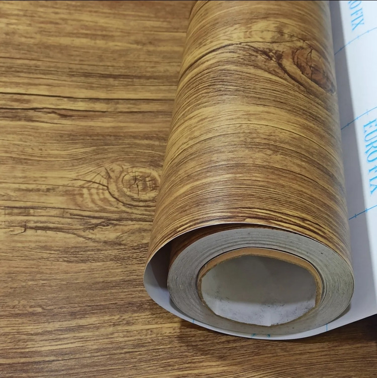 برچسب کابینت و سطوح طرح چوب قهوهای طبیعی گرهدار (کد 6207) - عرض 60 سانتیمتر