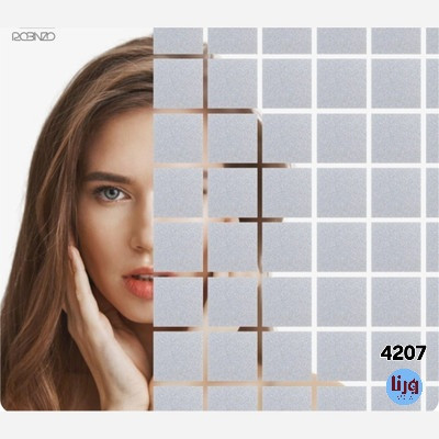 جزئیات بافت چهارخونه مات و شفاف شیشه مات کن کد 4207