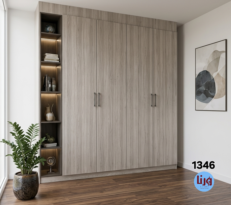 روکش کمد دیواری با برچسب طرح چوب کرم طوسی برجسته کد 1345