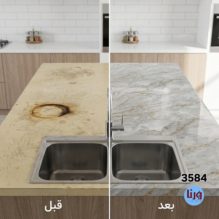 برچسب کابینت و بینکابینتی طرح سنگ مرمر طوسی رگه طلایی هایگلاس (کد 3583) - عرض 60 سانتیمتر