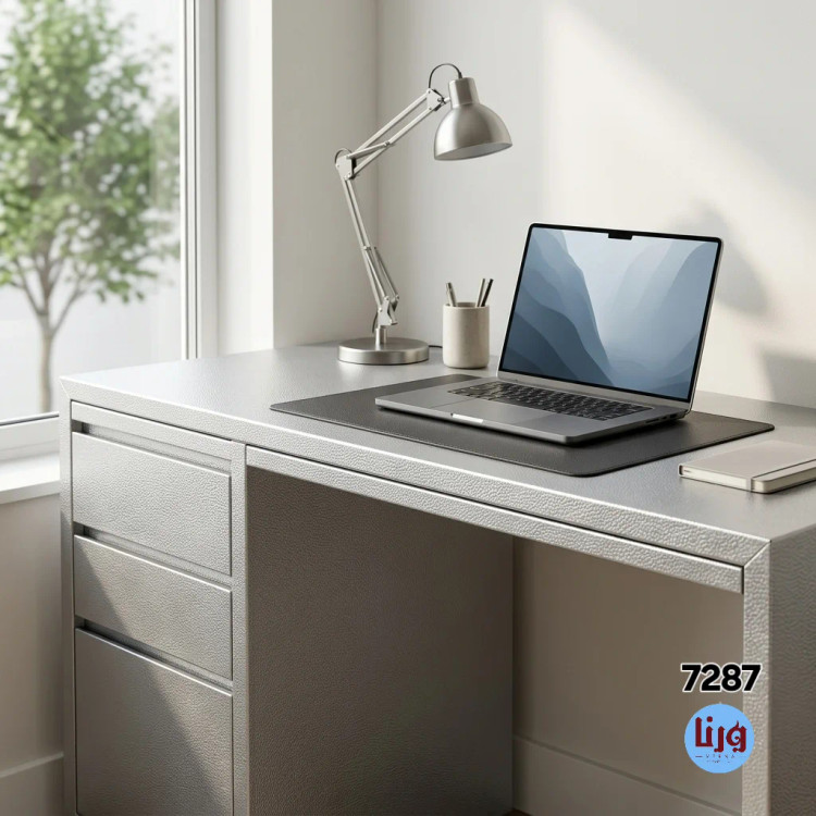 روکش چسبدار میز تحریر با برچسب طرح چرم سیلور کد 7287